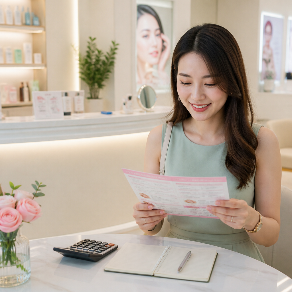Biểu đồ tài chính cá nhân với các khoản chi cho làm đẹp, thể hiện việc lập kế hoạch tài chính để tối ưu chi phí làm đẹp.
