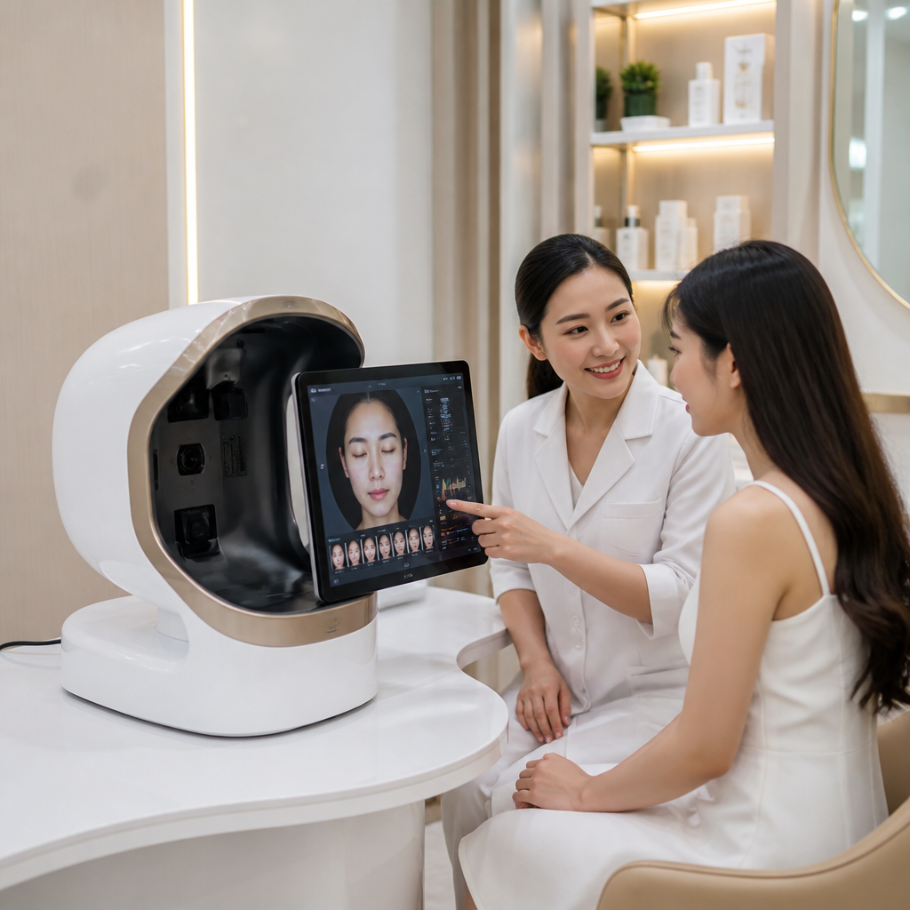Thiết bị phân tích da bằng AI tiên tiến tại Guru Beauty
