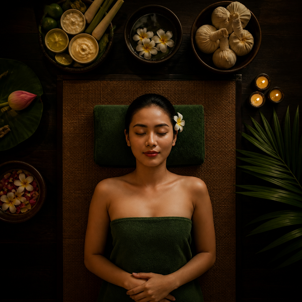Một phụ nữ đang thư giãn trong không gian spa sang trọng, thể hiện lợi ích của spa định kỳ trong việc giảm căng thẳng.