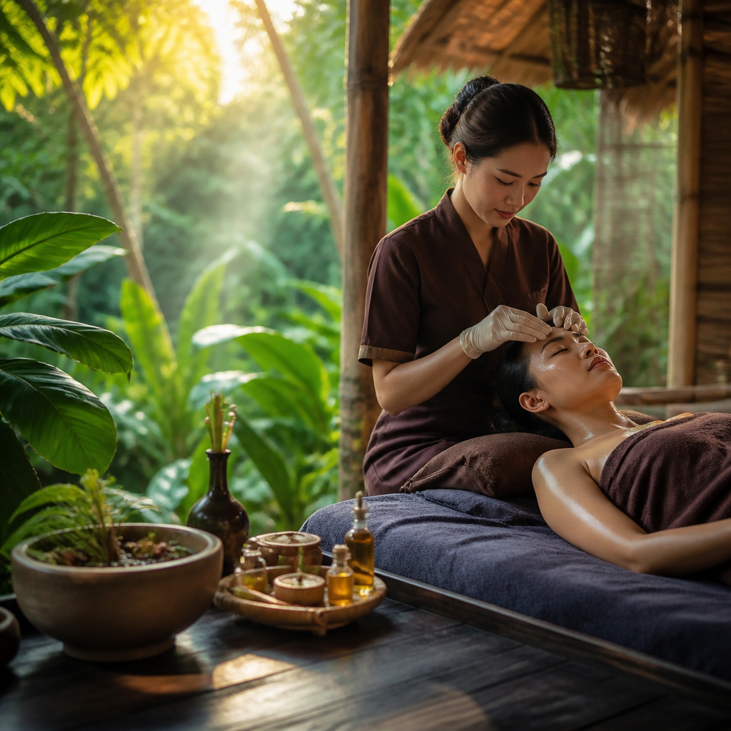 Khách hàng đang tận hưởng liệu pháp thải độc tại spa, minh họa lợi ích của spa định kỳ trong việc làm sạch cơ thể.