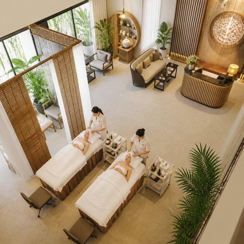 Không gian tiếp đón sang trọng và hiện đại tại Guru Beauty.
