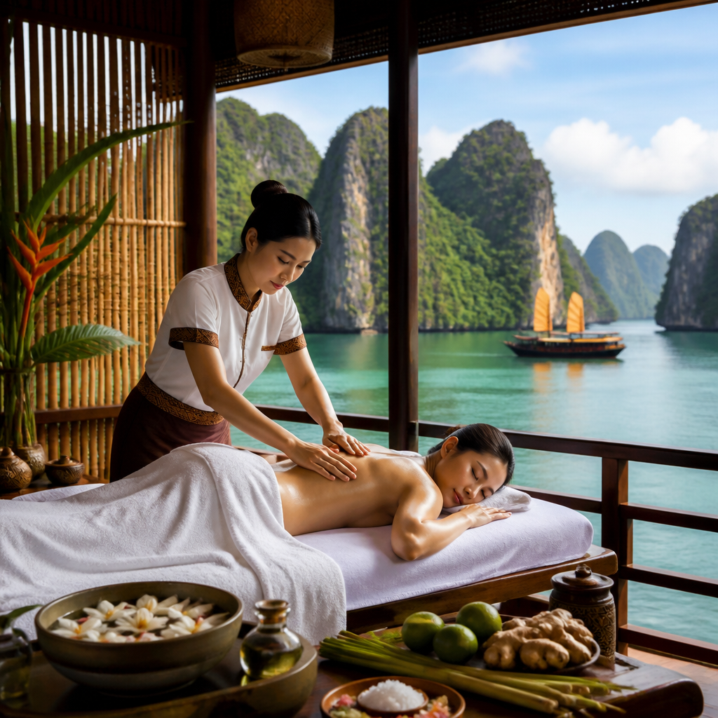 Một người đang thư giãn với liệu pháp massage tại spa, thể hiện lợi ích sức khỏe của spa trị liệu 2026 qua quá trình thải độc và thư giãn.