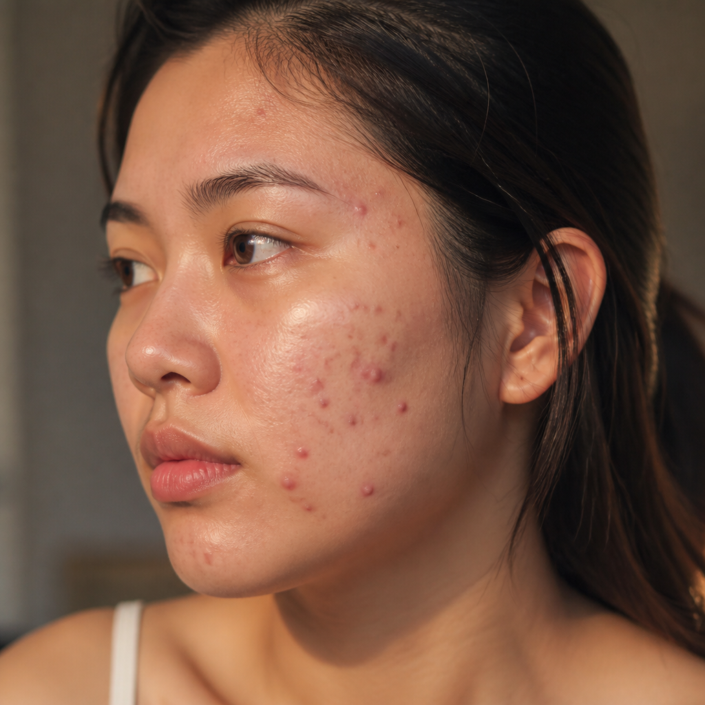 1. Mụn trứng cá và mụn viêm bùng phát