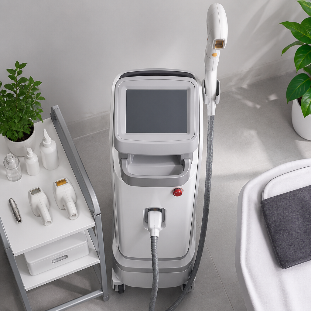 Thiết bị laser thẩm mỹ hiện đại trong phòng spa